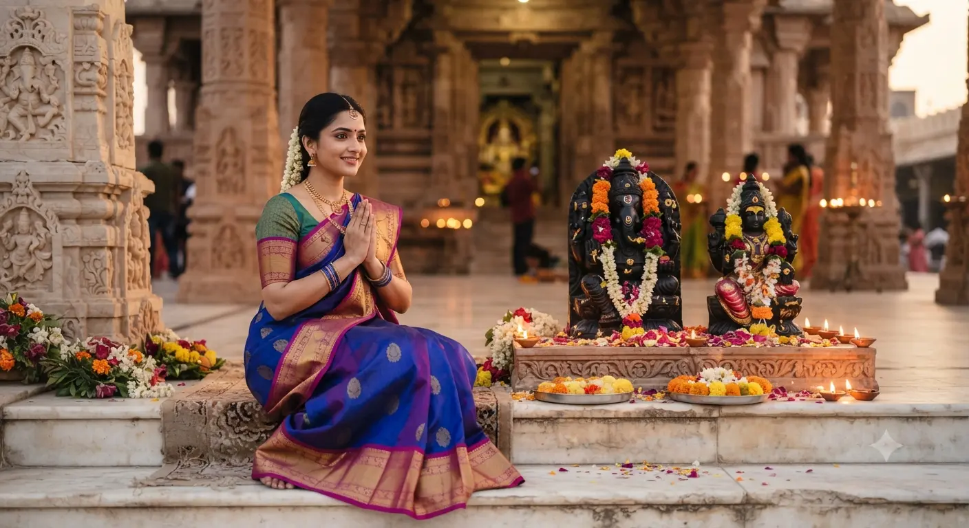Vitthal Rukhmini woman dressed in a traditional